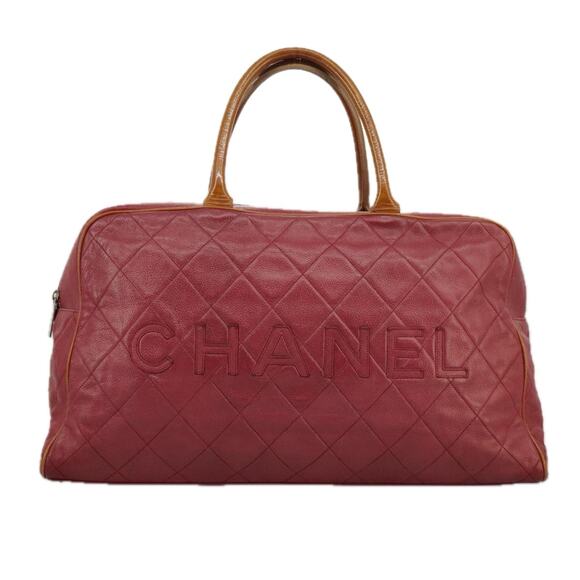 CHANEL Matelasse Boston Bag Caviar Skin Red CC - Picture 13 of 16